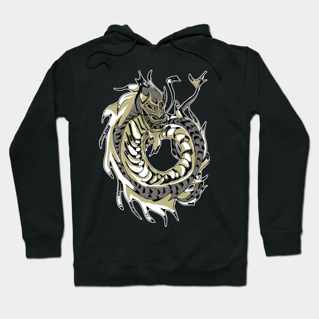 Chinese Gold Dragon Hoodie by Lola1b